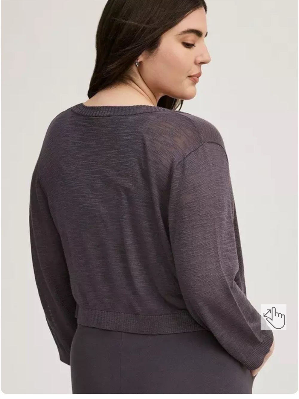 Torrid 3/4 Sleeve Cropped Shrug Sweater 1 - Picture 2 of 5